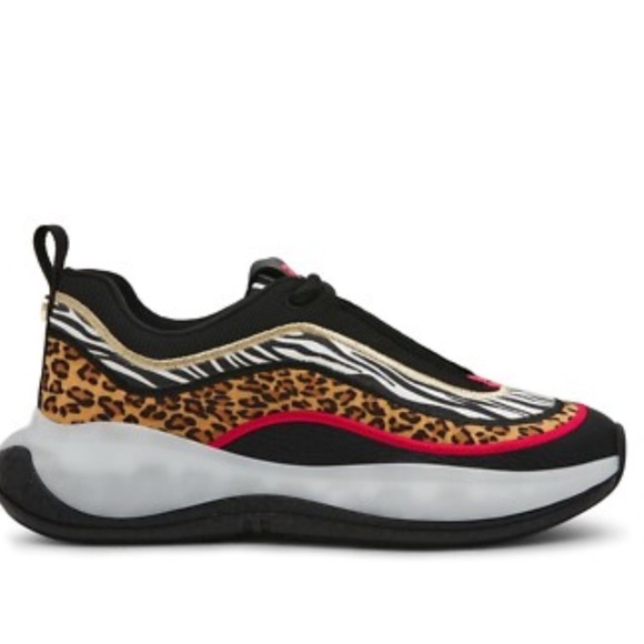 Steve Madden Fury Animal Print Mixed Print Fashion Sneakers Size 7.5 Bold Print - Picture 1 of 12